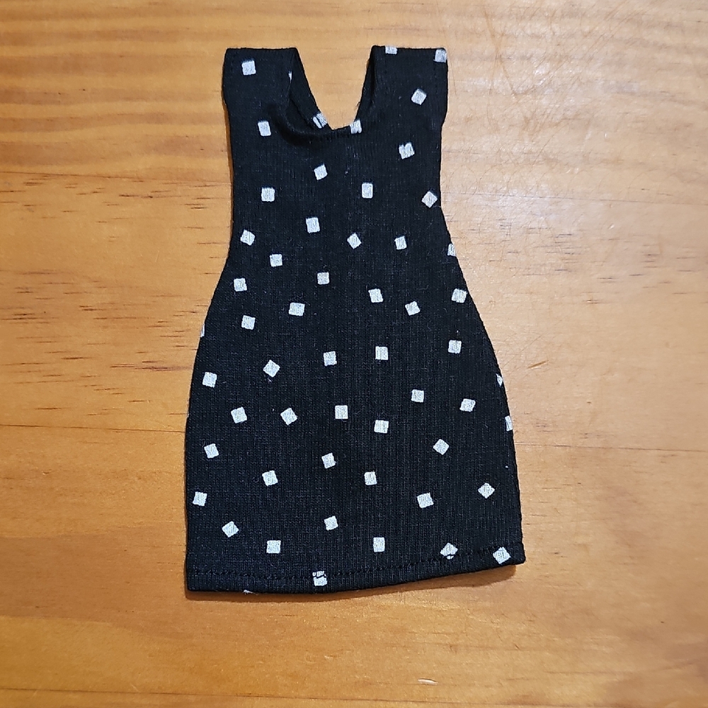 Black and White Mod check Doll dress for Curvy Barbie